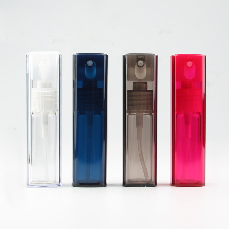 Refillable 10Ml 20Ml 25Ml 45Ml Square Tube Glass Liner Pocket Size Travel Perfume Bottle Atomizer Portable Perfume Spray Bottle