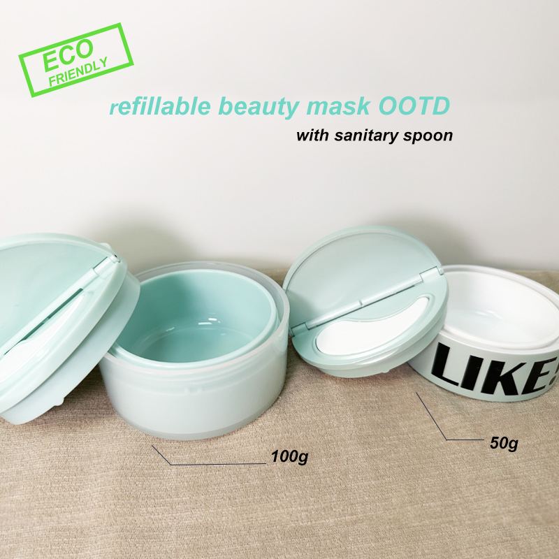 PP Refillable Flip-Top Cream Jar (Replaceable Inner Liner) 50/100ml Reusable Cosmetic Container for Skincare Cream