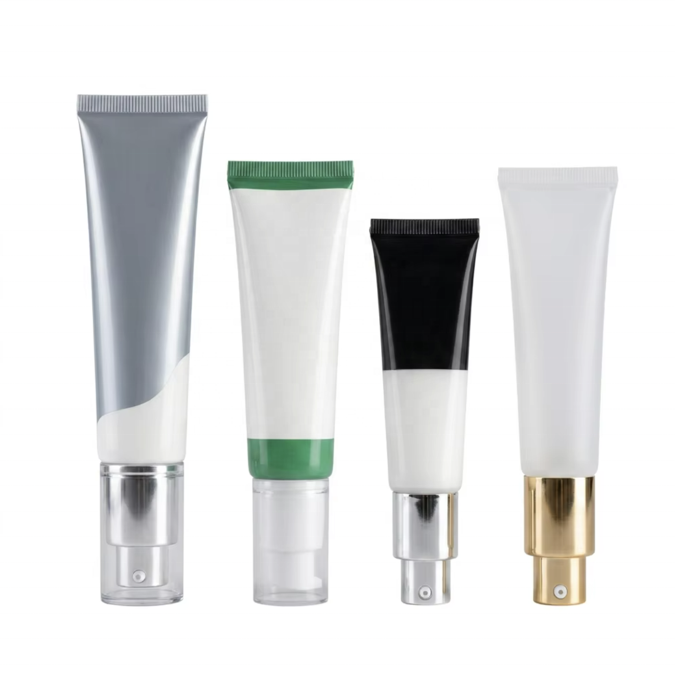 Leak-Proof Airless Pump Tube Packaging for Cosmetic Skin Care with Screw Cap UV Printing Custom Color Pattern Design