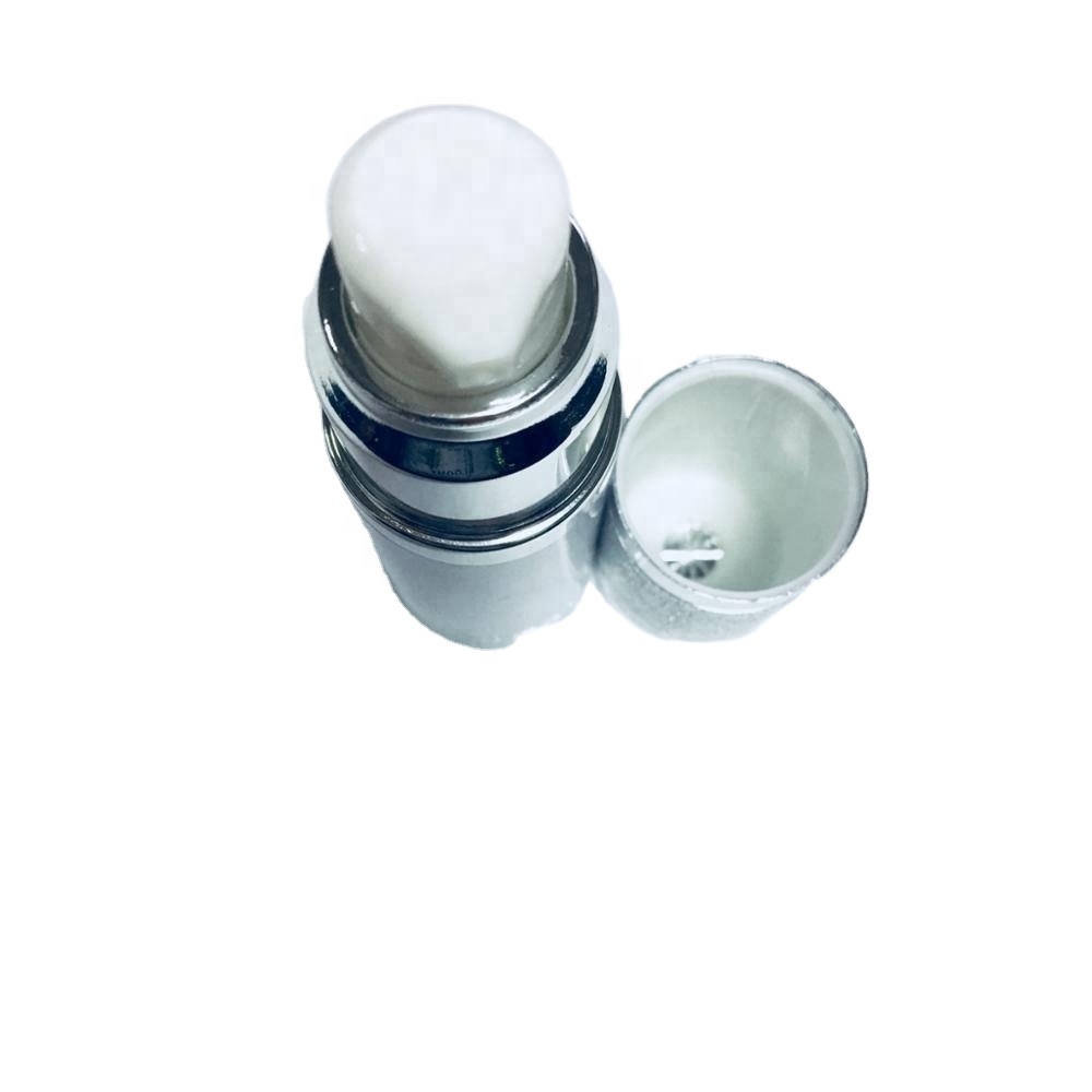 15ml Silver Coated Aluminum Airless Bottle Pump With Screen Printing For Skin Care Serum Facial Cleanser &amp; Shampoo