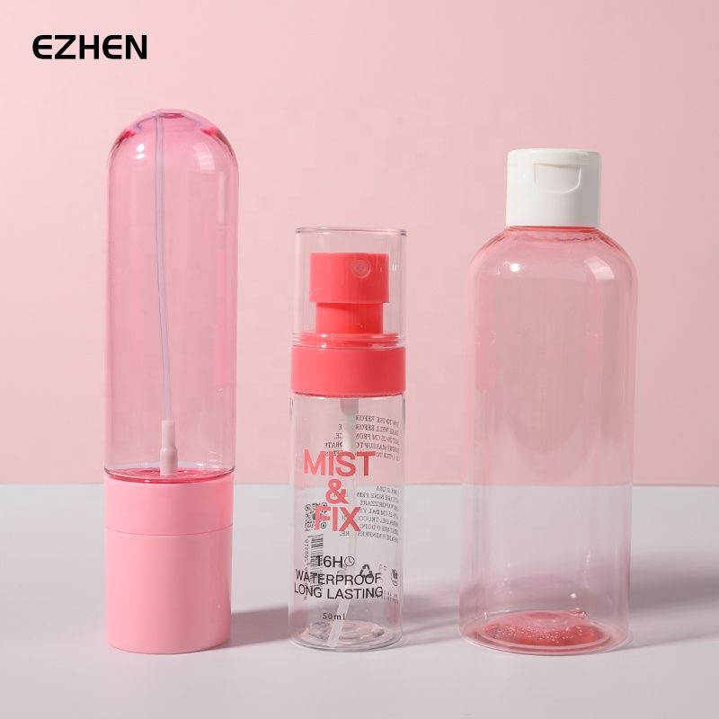 Customize Capsule-shaped Packaging Recyclable PET Bottle for Cosmetic Toner HDPE/PP/PET Mist Pump Bottles Packaging for Skincare
