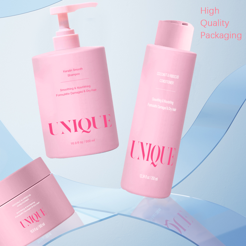Eco Friendly Recycled Hdpe Matte Frosted Squat Shampoo and Conditioner Bottle 350 500Ml Plastic Bottles Shampoo Packaging