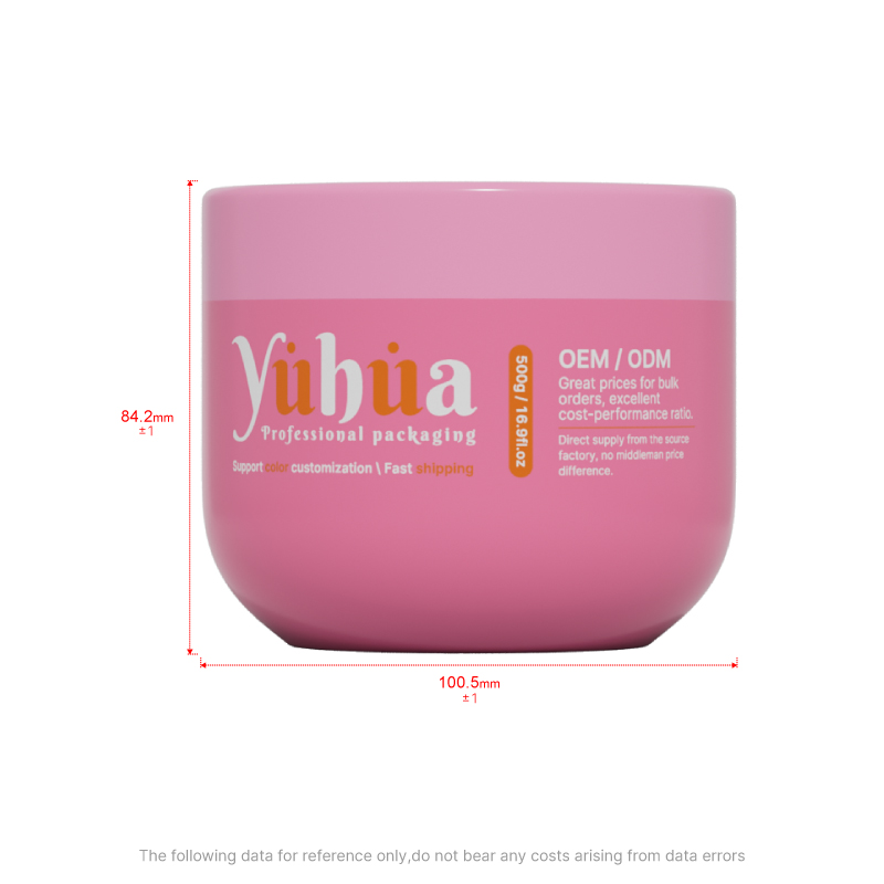 Round Shape 500g Color Cosmetic Skin Care Hair Butter Body Scrub Face Mask Eye Cream Plastic Jar PP Screw Top with Logo