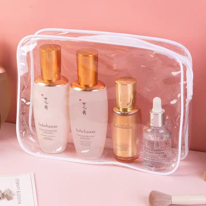 Custom Size logo Soft Plastic Makeup Zipper Bag Shoe Storage Waterproof Packaging Travel Bag PVC Zipper Bag