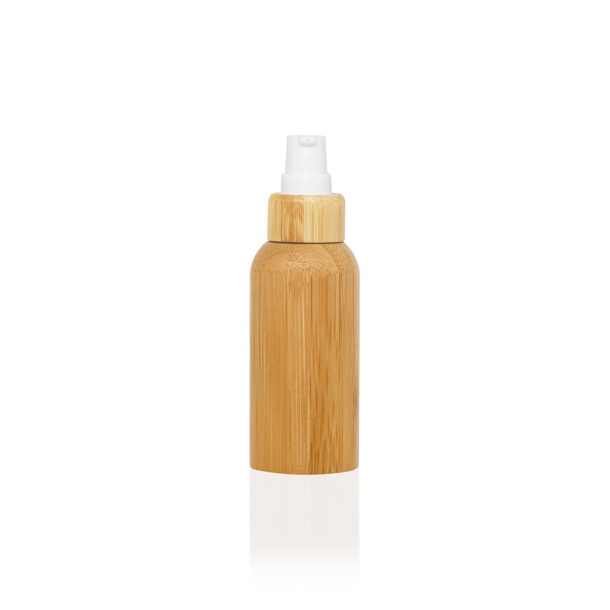 Eco Friendly Organic Bamboo Plastic Bottle Pump Sprayer Refillable Eco Packaging for Shampoo Lotion Shower Gel Skincare Liquid