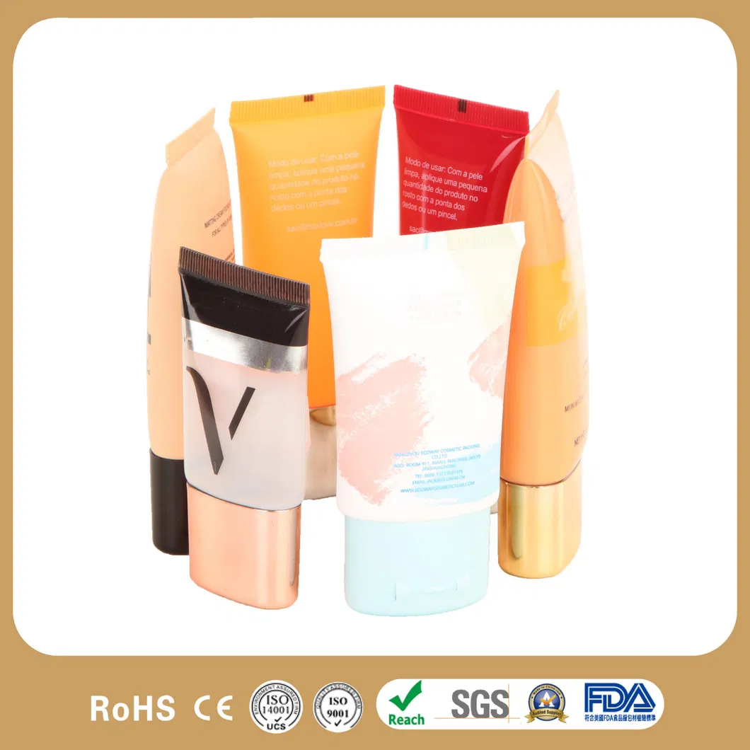 Cosmetic Tube Sunscreen Cream Body Lotion Tube Plastic Packaging Tube Side view
