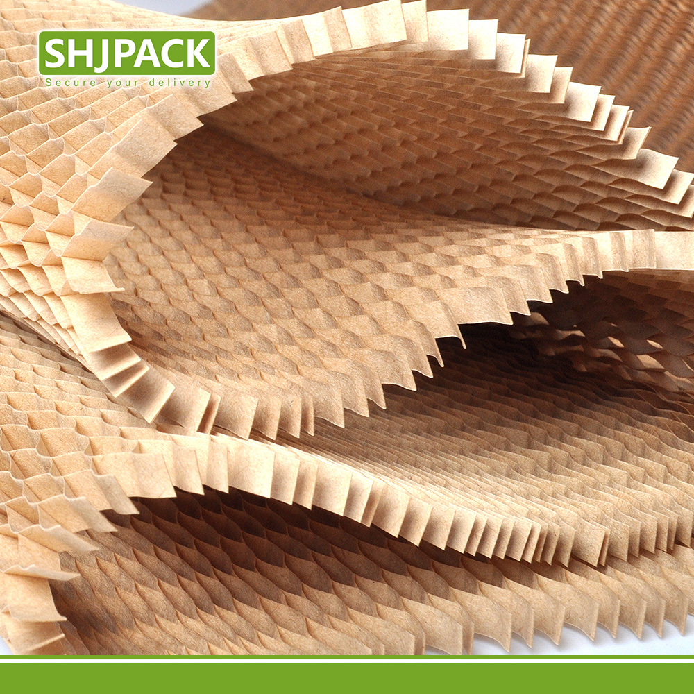 Secure Eco-Shipping Solution: 3D Honeycomb Cushioning Paper + Protective Kraft Stretch Wrap | Biodegradable &amp; Compostable