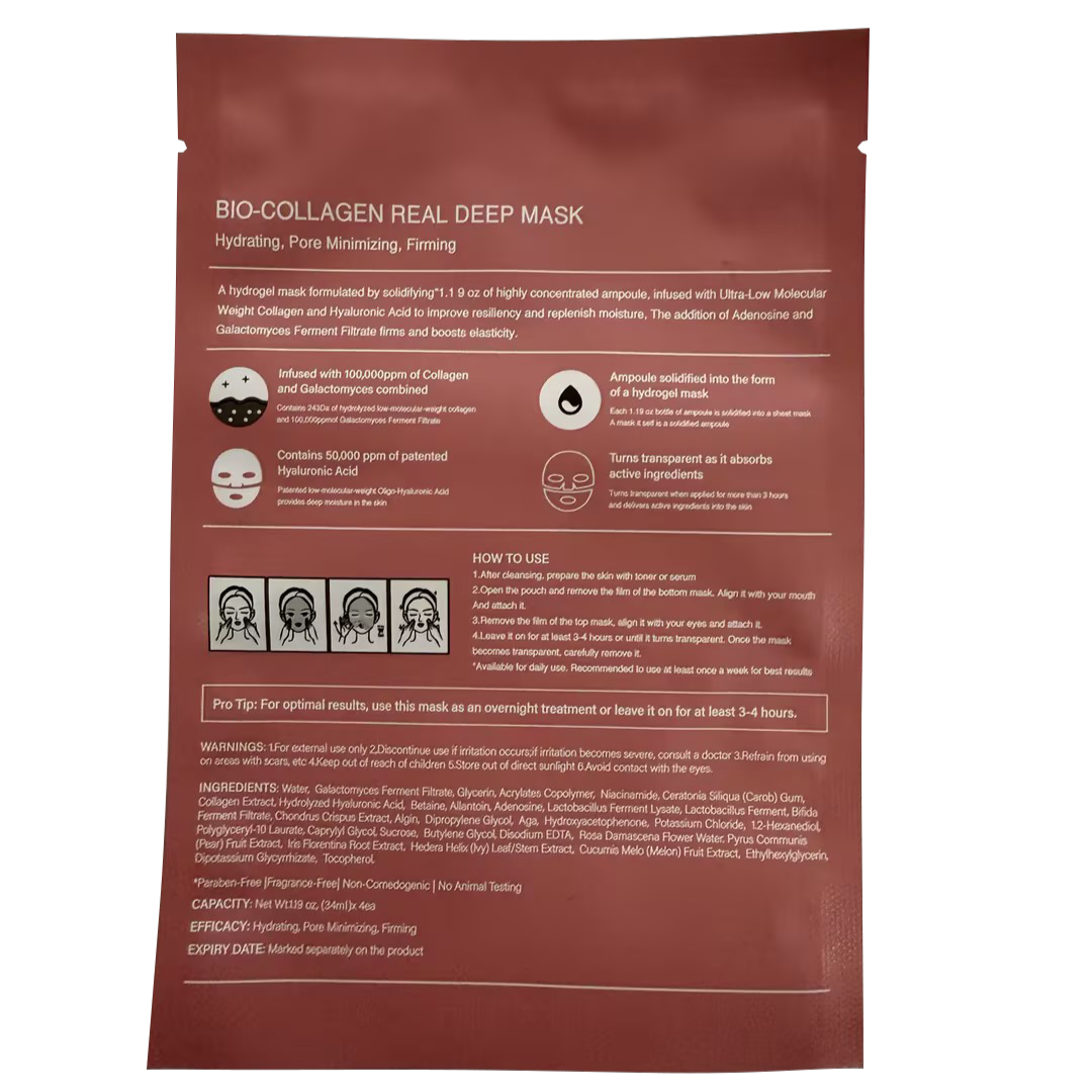 Face Mask Bags Custom Printed Heat-sealed Waterproof Plastic Packaging Bags for Face Masks Lotions and Other Skincare Products