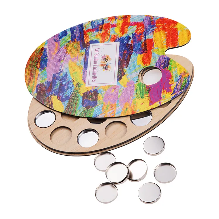 Custom Printed Private Label Empty Eyeshadow Palette Magnetic Cosmetic Makeup Eye Shadow Paper Packaging Eco Friendly