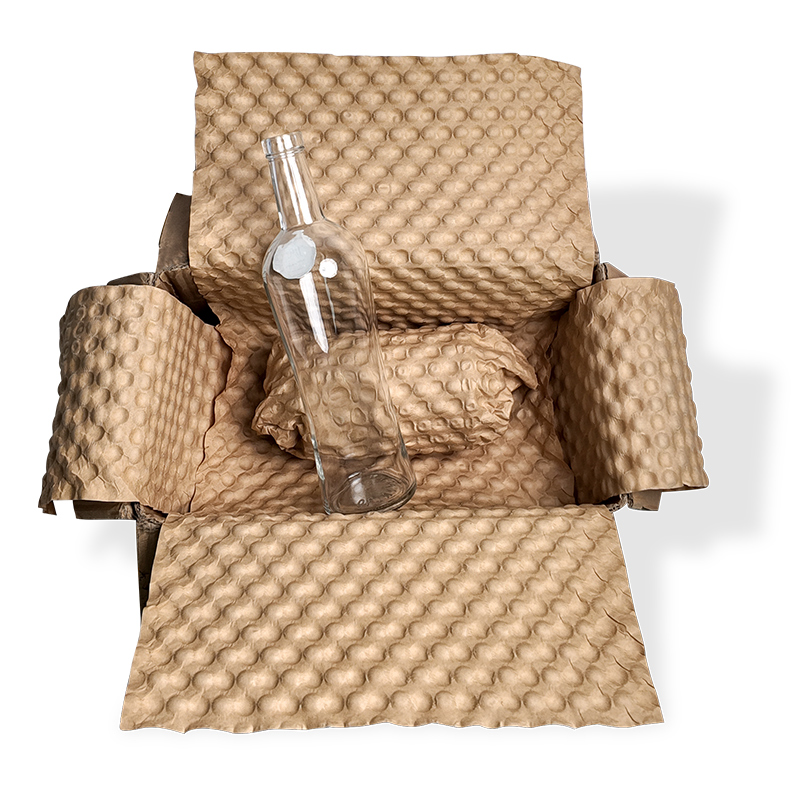 Aircosan 100% Eco-friendly And Recyclable Kraft Paper Bubble Wrapping Cushion Packaging Materials For Paper Bubble Machine Using