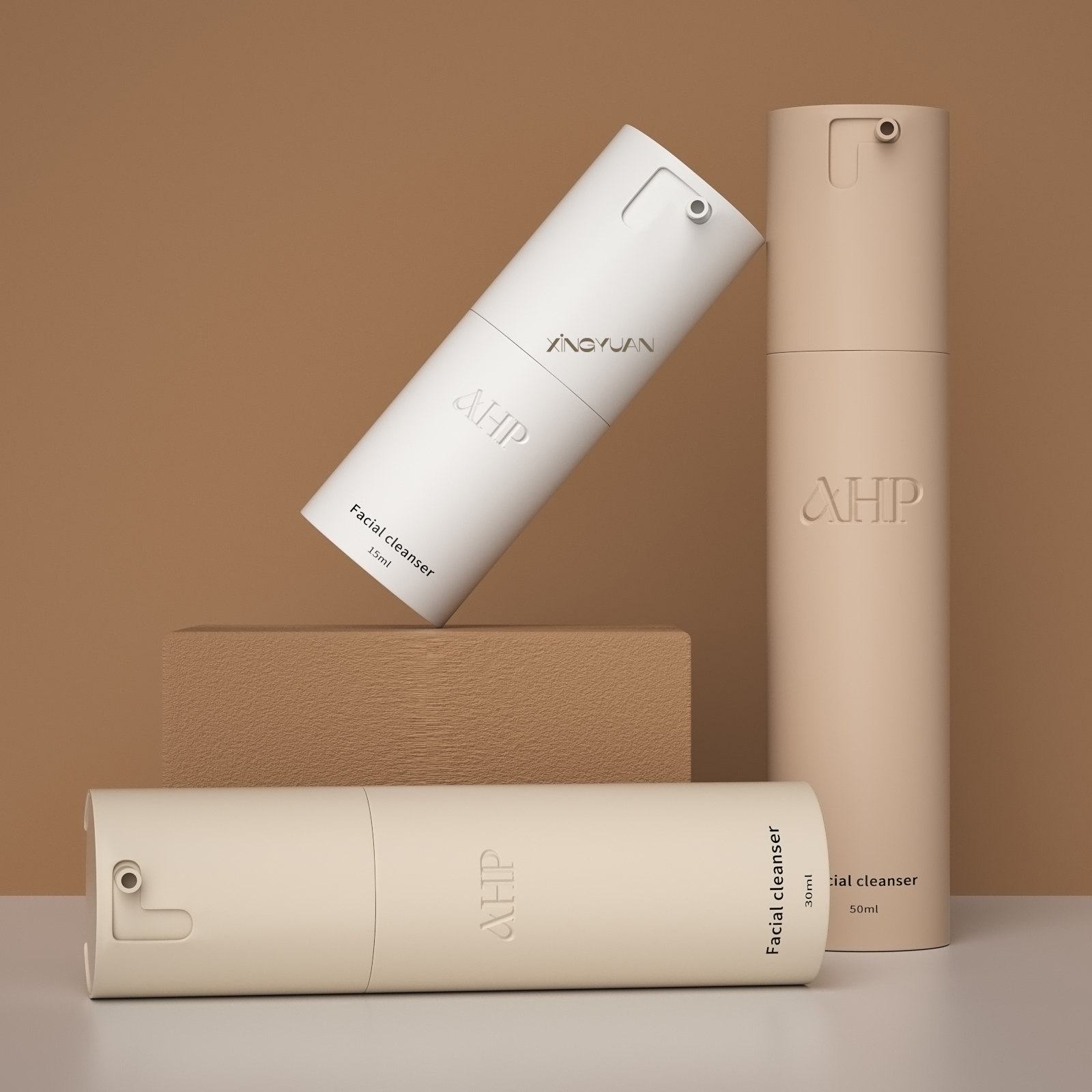 Airless pump lotion bottle variant 4