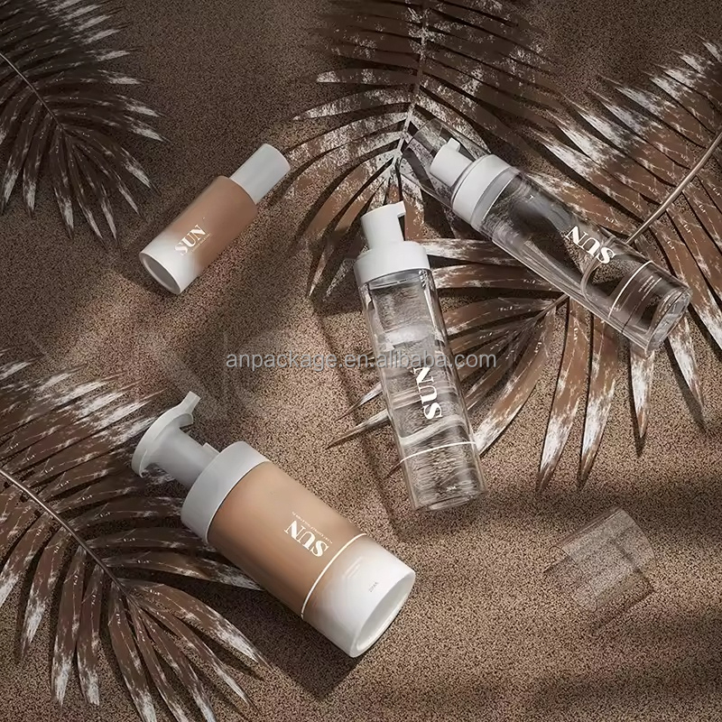 Skin Care Lash Shampoo &amp; Sunscreen Tanning Foaming Hand Soap Pump Bottle Refillable Cosmetic Packaging for Lotion Use
