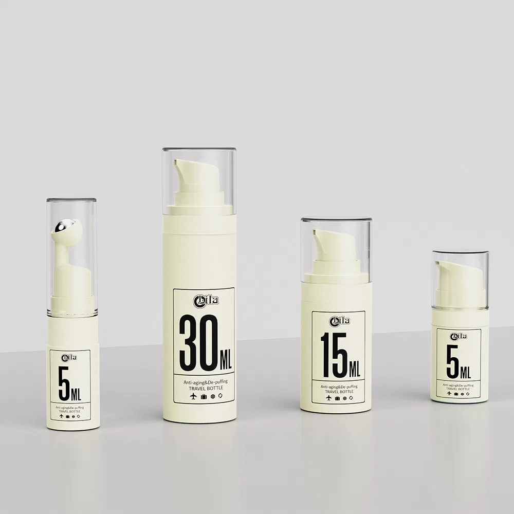30ml Manufacture Plastic Blue Serum Biodegradable Lotion Custom Cosmetic Packaging Airless Pump Bottle with Pump and Cap