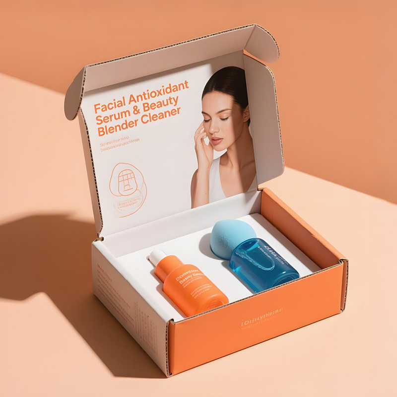 Custom Printed Design Face Mask Cosmetic Hard Cardboard Shipping Kraft Paper Packaging Boxes Skincare Corrugated Mailer Box