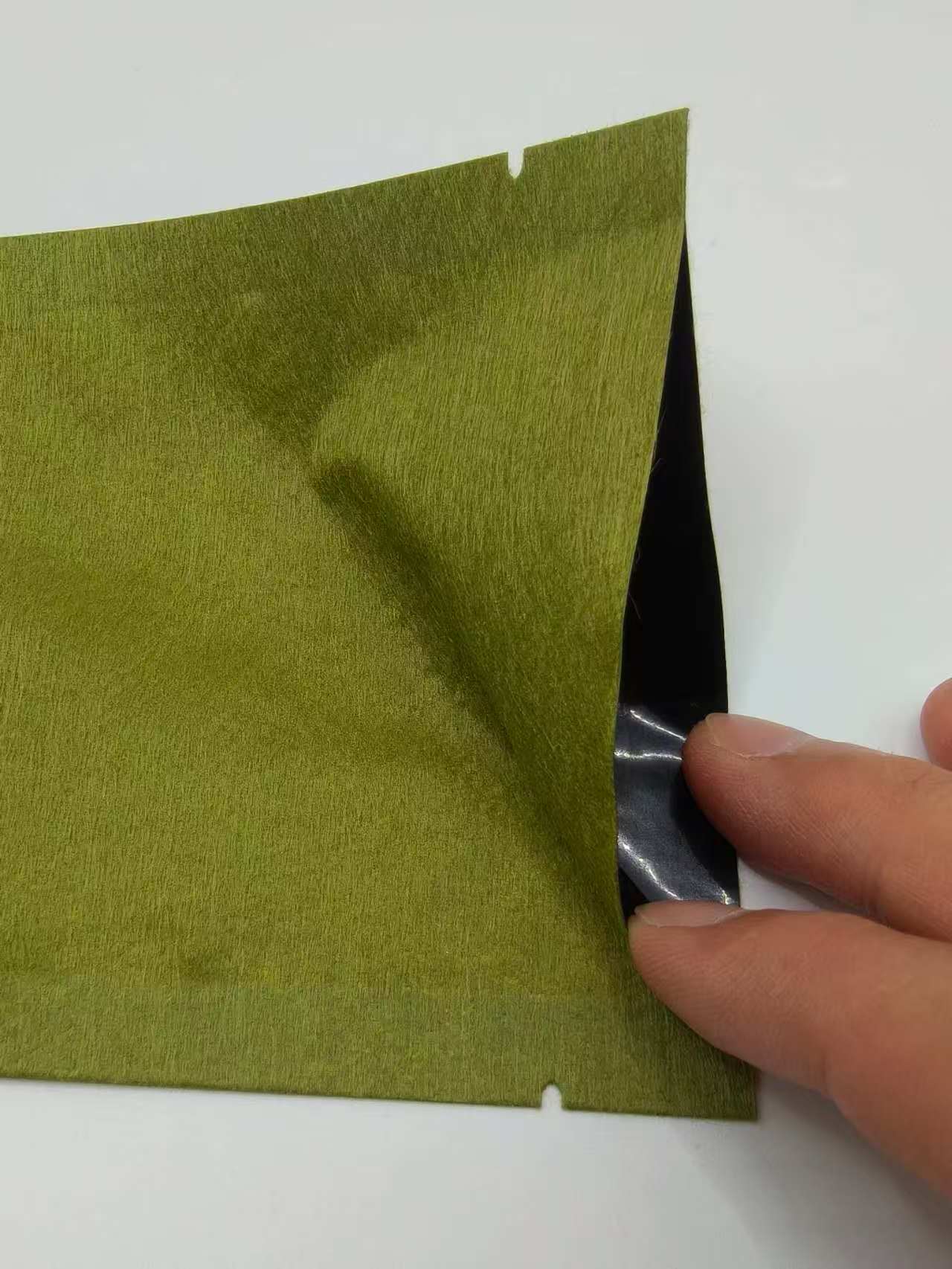 Eco-friendly Fiber Texture Packaging Bag Natural Grass Paper Effect Foil Pouch Custom Printed 3-Side Seal Bag for Tea &amp; Coffee