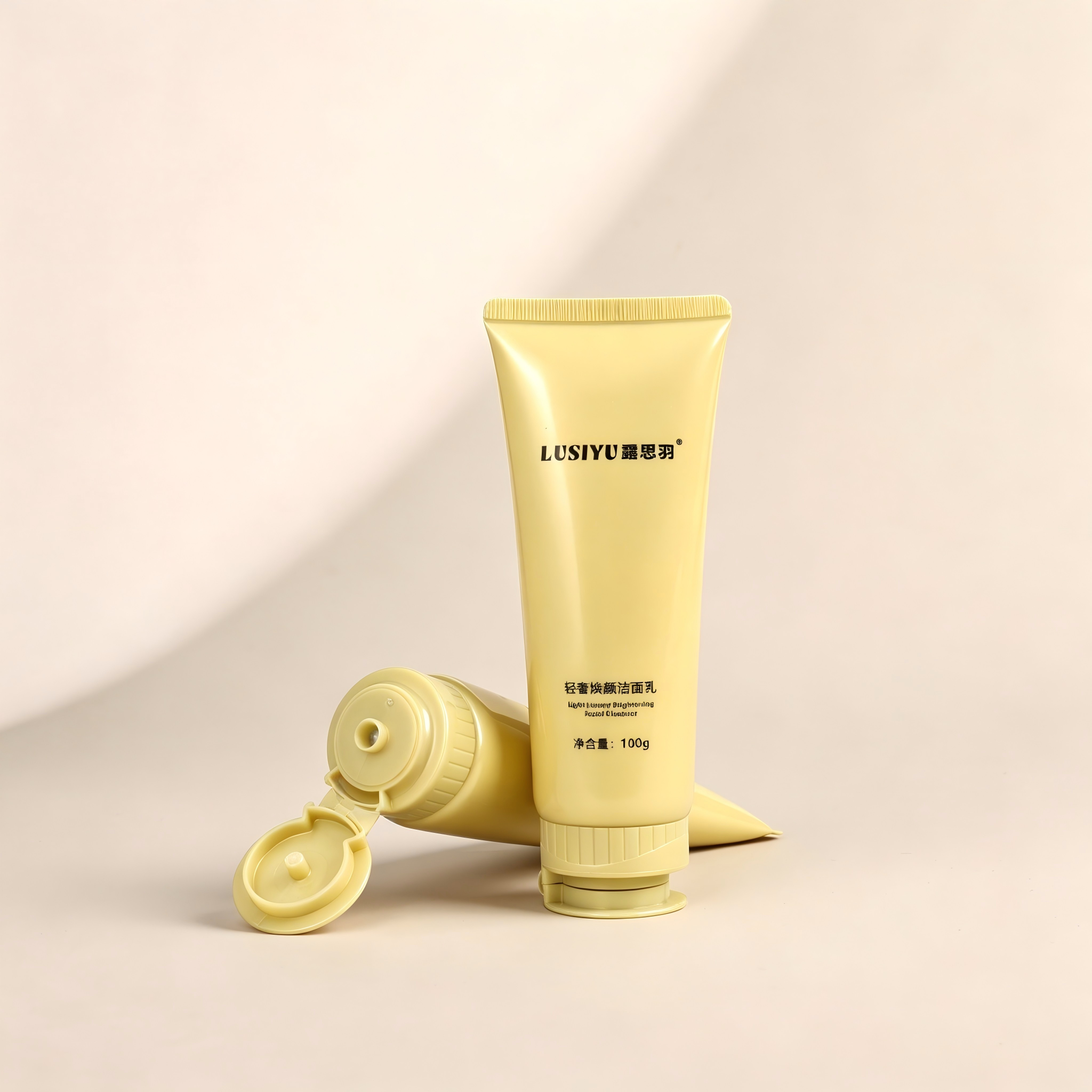 Custom 100ml Glossy PE Cosmetic Packaging Plastic Tubes for Face Wash Body Lotion Skincare Cream Squeeze Tube Container