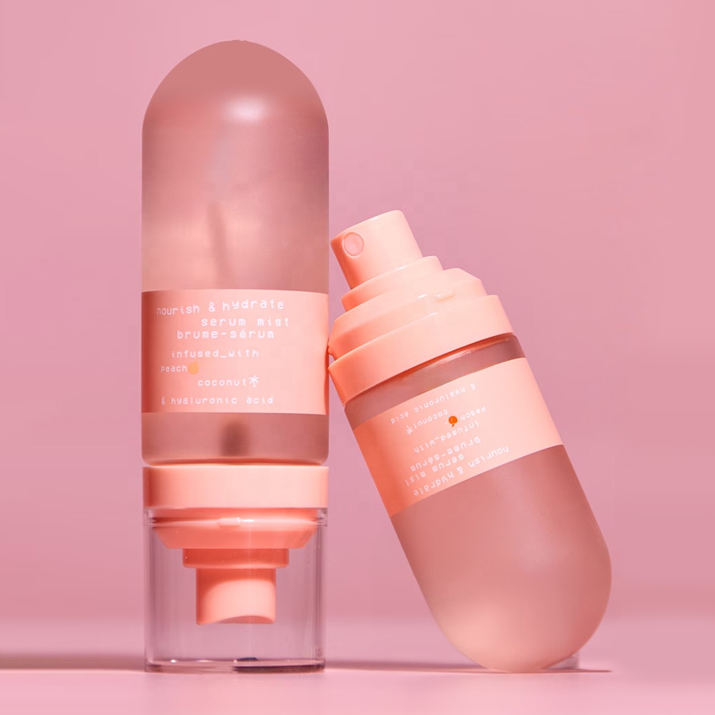 Customize Capsule-shaped Packaging Recyclable PET Bottle for Cosmetic Toner HDPE/PP/PET Mist Pump Bottles Packaging for Skincare