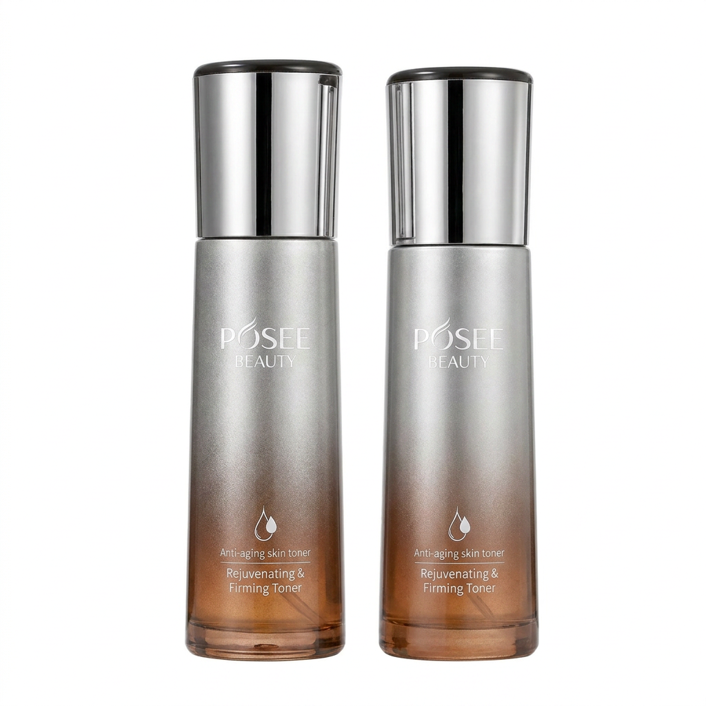 High-end Conical Glass Cosmetic Packaging Set Hot Stamped &amp; Sprayed Bottles Jars for 100ml Lotion Serum 30/20g Cream Eye Cream