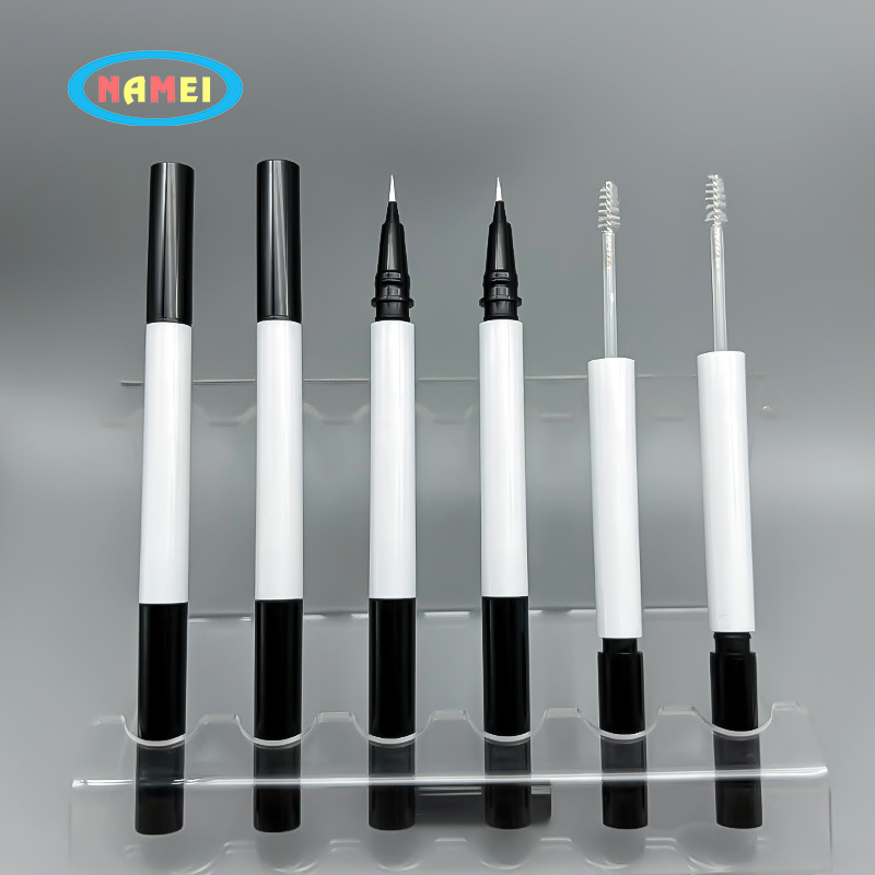 Double Sided Multifunctional 2 in 1 Round Eyebrow Pencil Packaging Container with Brush Private Label Liquid Eyeliner Packaging