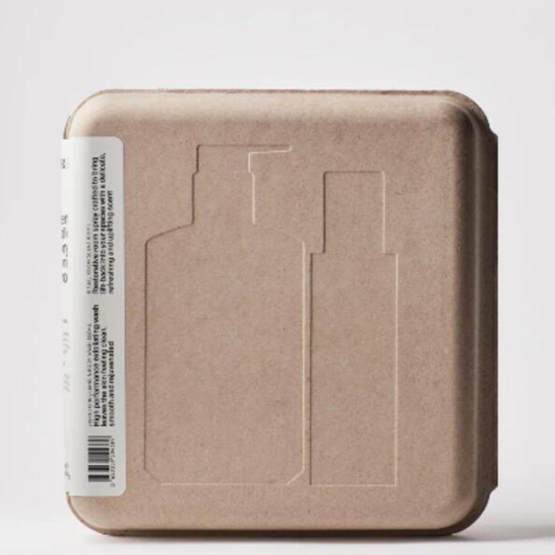 Fashion Attractive Design Recycled Paper Pulp Molded Natural Cosmetic Paper Box Packaging For Cosmetic