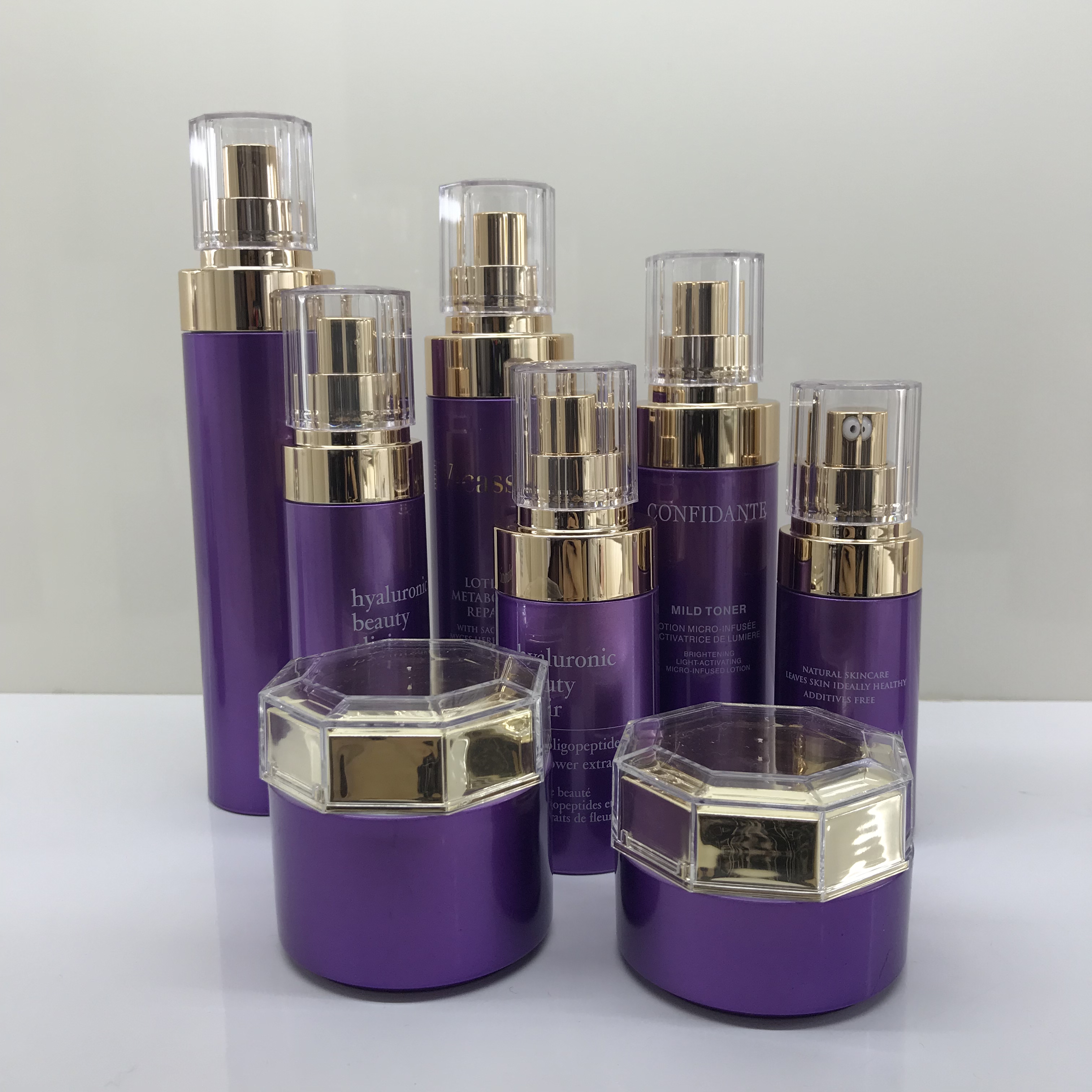 New Luxury PP Eco Friendly Airless Bottle and Cream Jar Packaging for Organic Ecocert Vegan Cosmetics