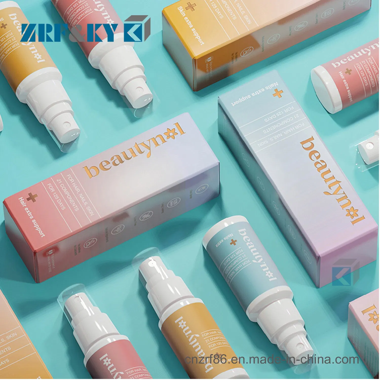 Wholesale Custom Logo 350g White Card Paper Skin Care Set Packaging Folding Small Rectangular Tuck Top Cosmetic Box