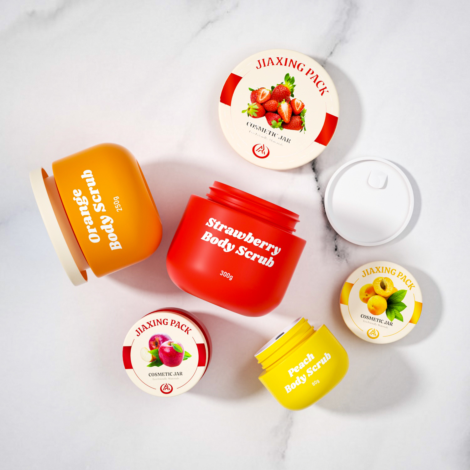 Eco Friendly 50g 80g 250g 300g Luxury Cosmetic Jars Body Scrub Skincare Cream Cosmetic Jar 250ml