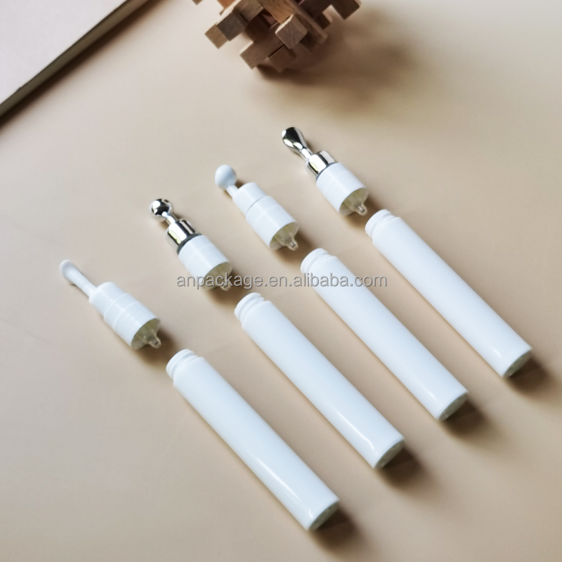 15ml Korean Double Wall Serum Essential Oil Lotion Cream Airless Bottle Silver Airless Syringe Cosmetic Eye Cream Packaging Pen