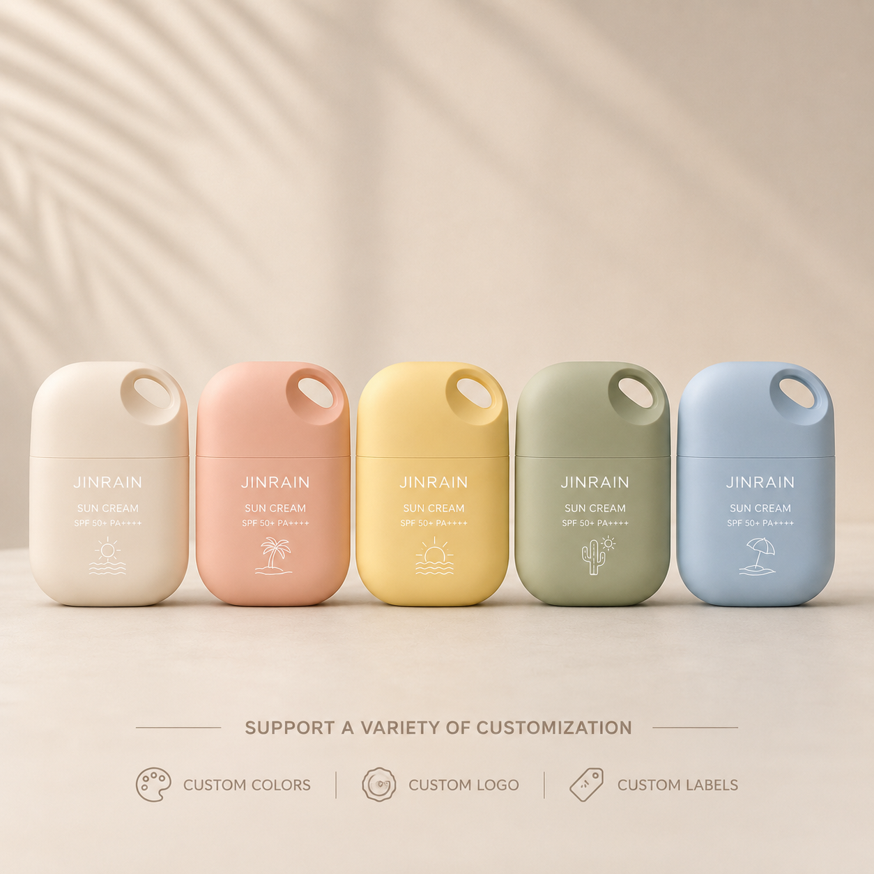 Customized Skin Care Packaging Plastic HDPE square Sunscreen Bottle Squeeze Lotion Hand Cream Bottle