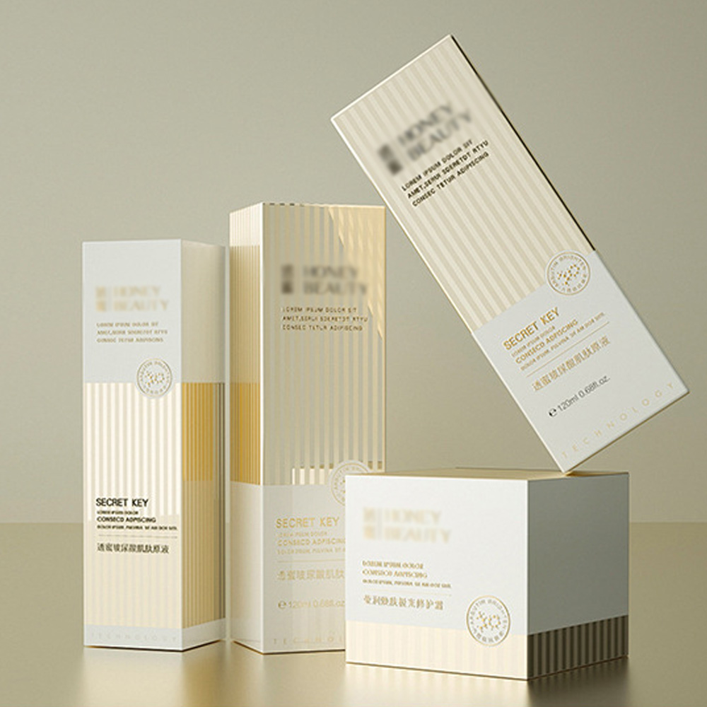 Custom Printed Hot Stamping Embossed Cosmetic Packaging Box Skin Care Product Paper Box
