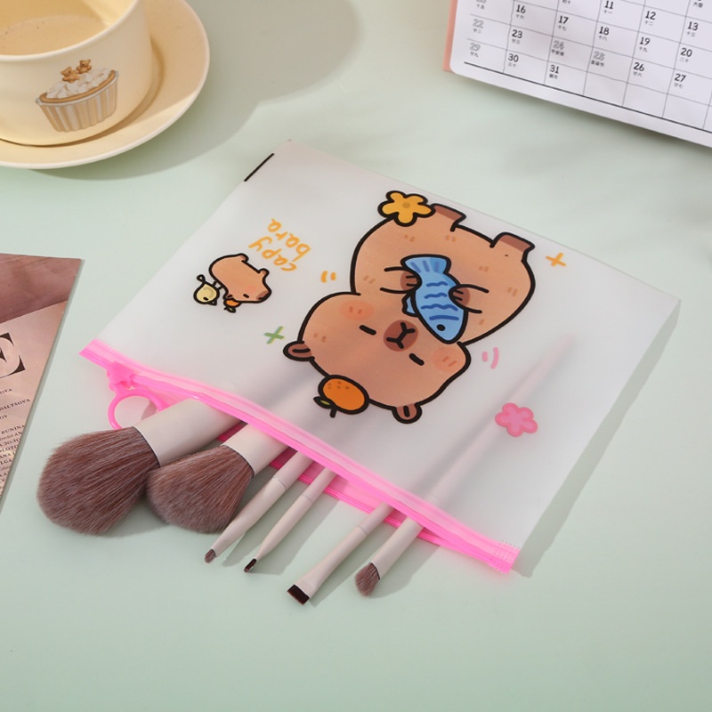 Customized High-End Plastic Ziplock Bag Cute Cartoon Design for Travel and Makeup Storage Elegant Packaging