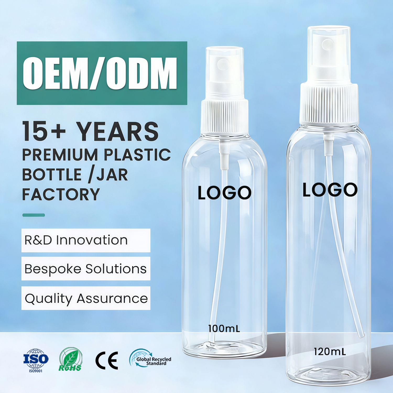 Supplier Wholesale Plastic Perfume Alcohol Pump Spray Mist Bottle Pet Fine Refillable Cosmetic 30ml 50ml Beauty Container