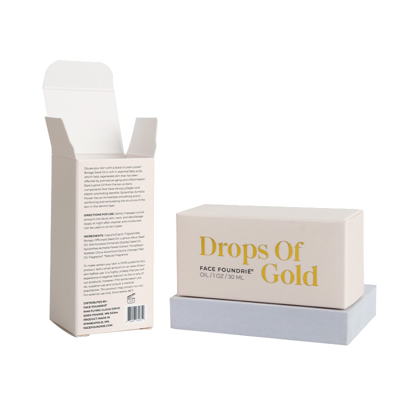 High Quality Custom Logo Cosmetic Packaging Box for Face Oil Serum Printed Paper Folding Carton