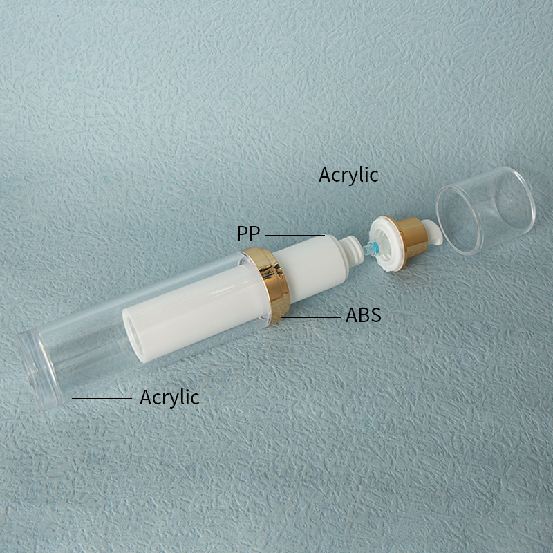 30g-120ml Luxury Gold Cylinder Eco-friendly Skincare Cosmetic Airless Lotion Pump Spray Packaging Acrylic Bottle Set