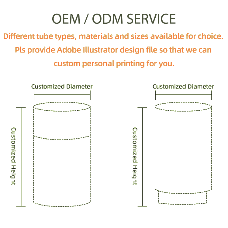 Custom Eco Friendly Carton Cylinder Kraft Paper Round Boxes Empty Biodegradable Craft Cardboard Boxes Packaging Tubes