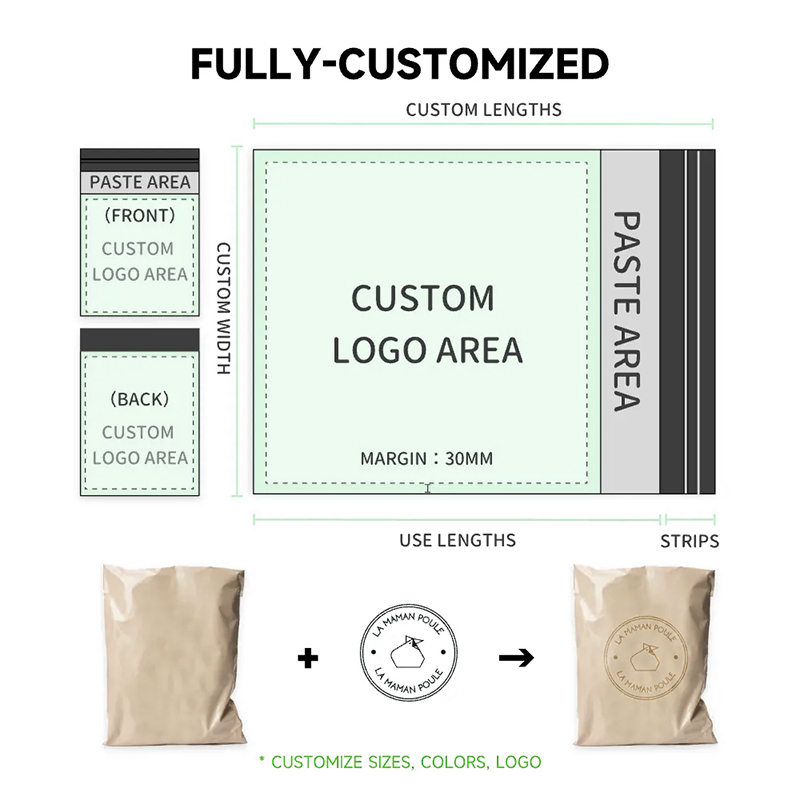 Factory Direct Eco Friendly Sustainable Corn Starch Custom Printed 100% Biodegradable Poly Mailer Bags