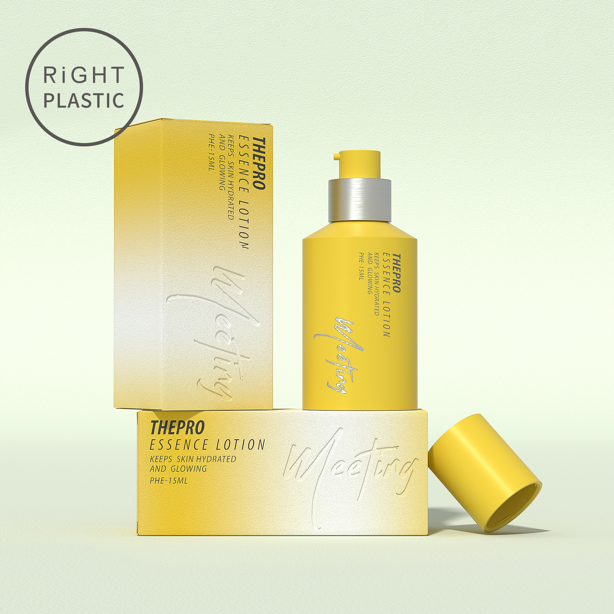 PHE Wholesale PETG Airless Pump Bottle 15ml 30ml 50ml Face Serum Essence Lotion Container Skincare Cosmetics Custom Packaging