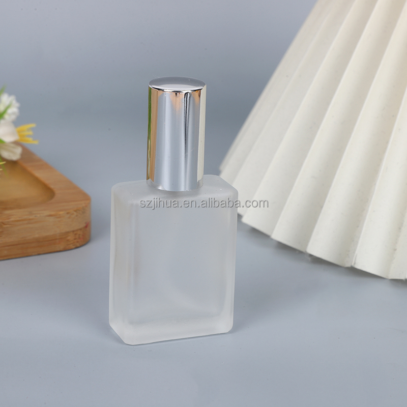 Square Empty Clear Frosted Glass Perfume Bottle