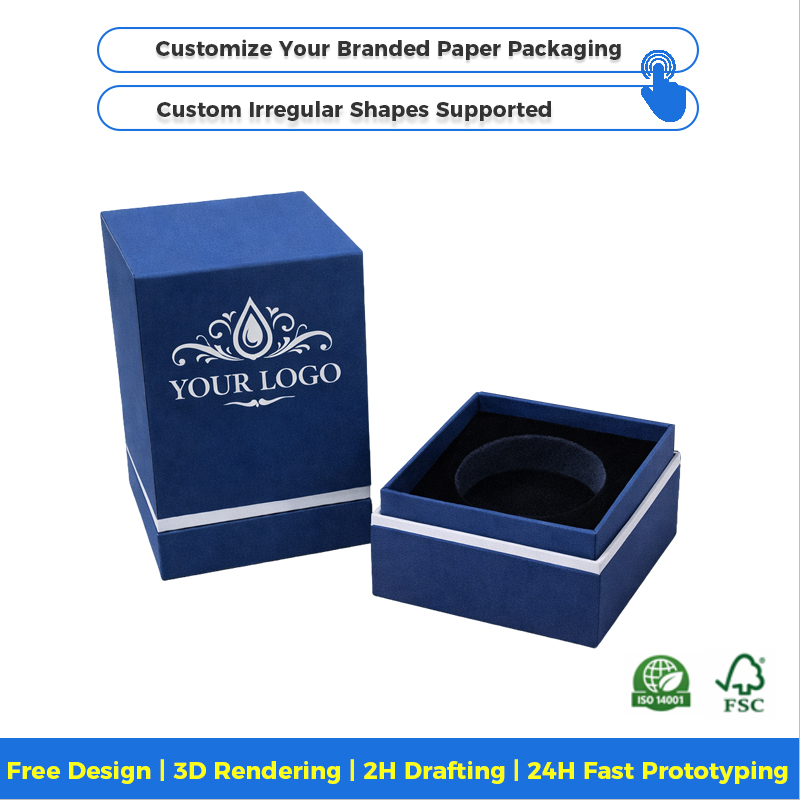 Logo Eco-Friendly Recyclable Custom Candle Box Packaging Rigid Paper Box Candle Package Box for Candle Sponge