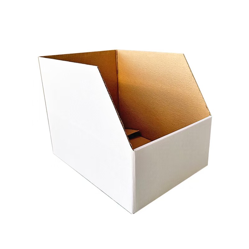 Custom Open-Top Cardboard Corrugated Display Boxes for Stacking Books Parts Bin Bins Floor Display Made of Durable Paper