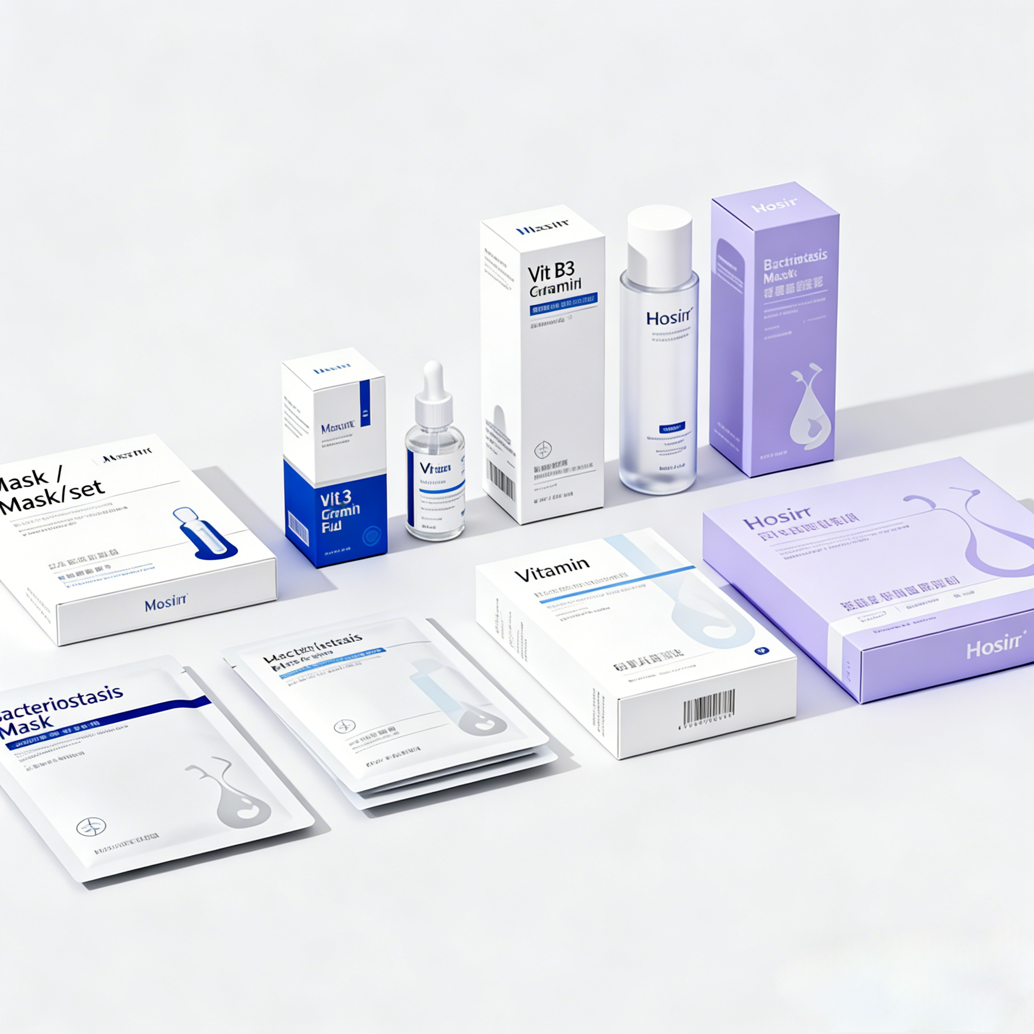Custom Luxury Skincare Packaging One-Stop Packaging Supplier Paper Boxes for Cosmetic Makeup Essence Face Mask Packaging Bag