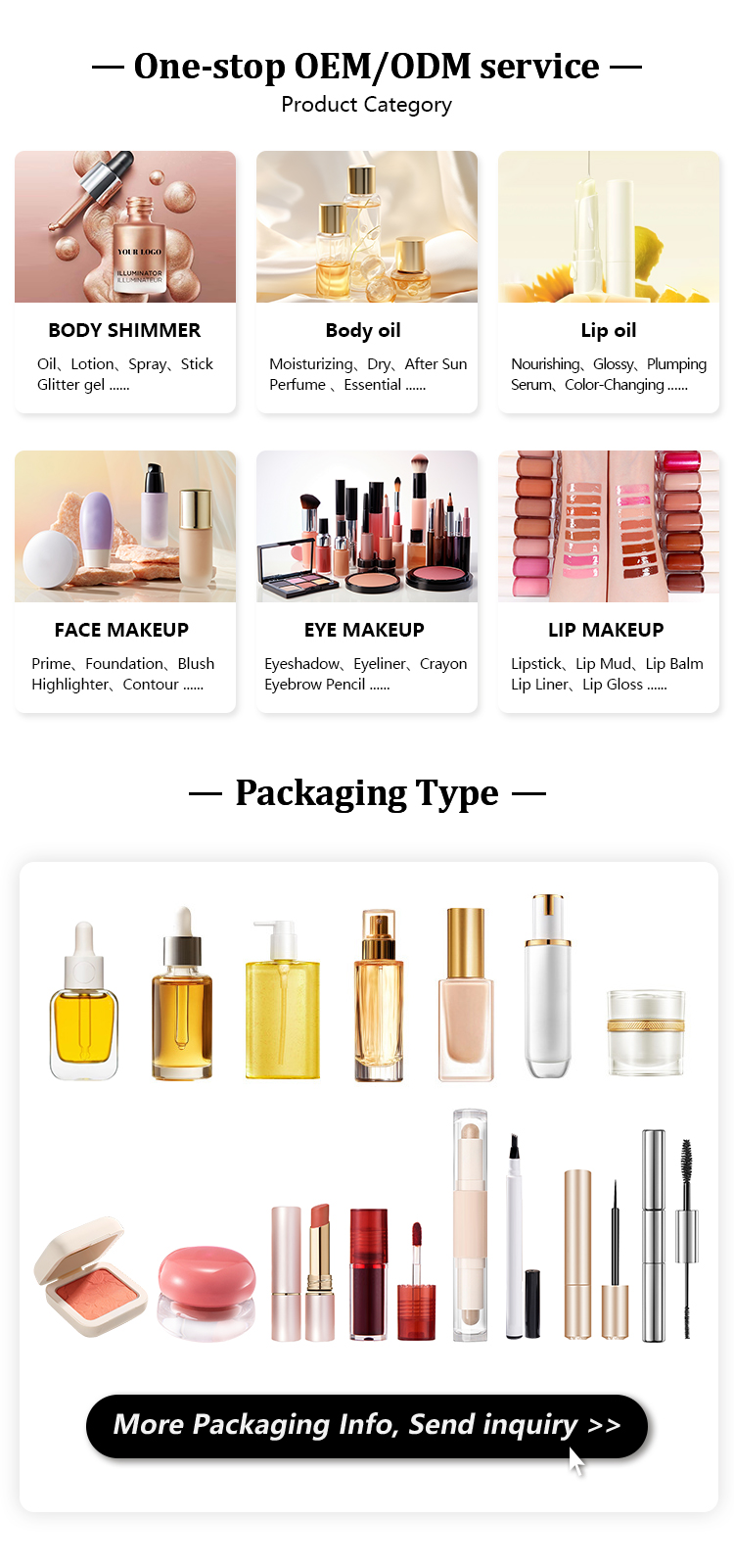 Body shimmer oil application and texture