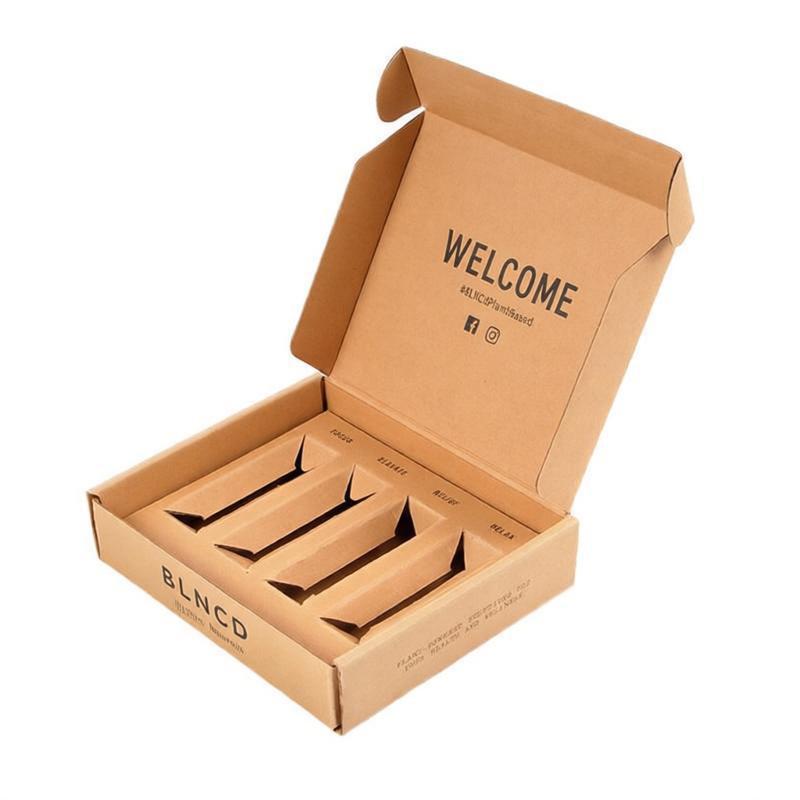 Custom Packing Box With Paper Insert for Essential Oil Bottle Logistics Shipping Mailer Box Double-sided Printing with Logo