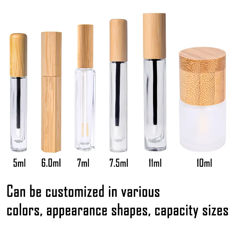 Wooden Sustainable Biodegradable Custom Private Label Elegant Brown Colors Durability Lipgloss Packaging