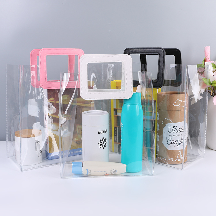 Small Clear Plastic Packaging Pouch Waterproof Packaging Tote Travel Toiletry Bags Zipper Clear PVC Bag Transparent Duffel Bag