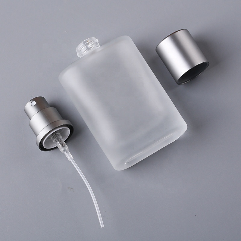 High Quality 30ml 50ml 100ml Luxury Perfume Empty Bottle Frosted Spray Pump Refillable Glass Bottle With Screw Cap