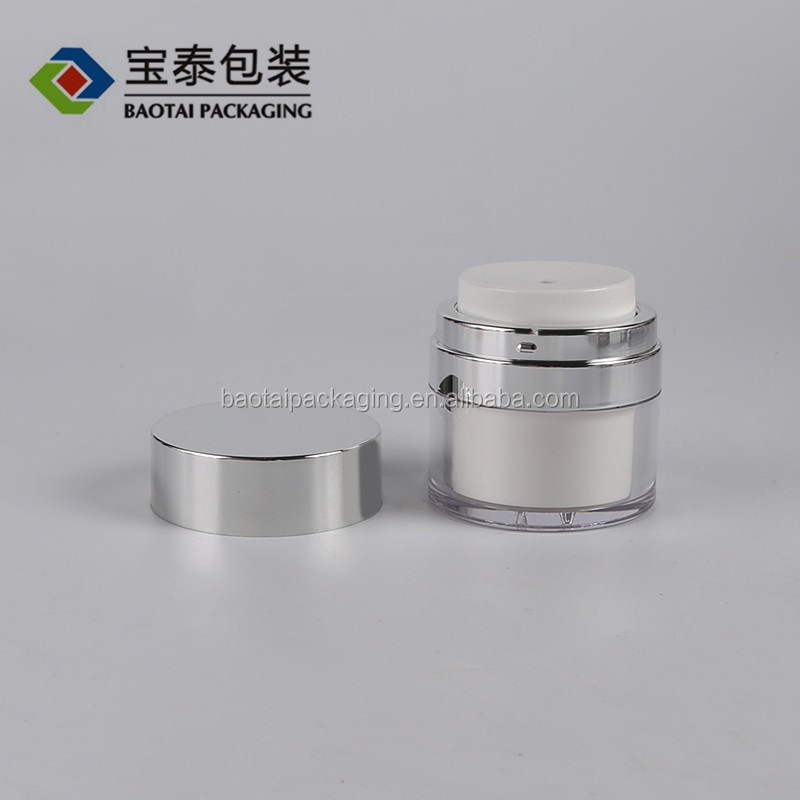 15/30/50g Airless Pump Jar Empty Acrylic Cream Bottle Refillable Cosmetic Easy to Use Container Portable Travel Makeup Tools