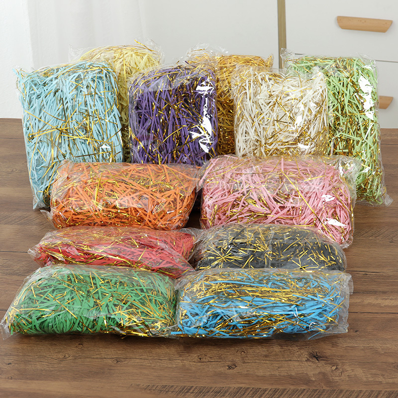 Gift Decoration Gold Shredded Paper Mixed Color Filler Packaging for Box Bag