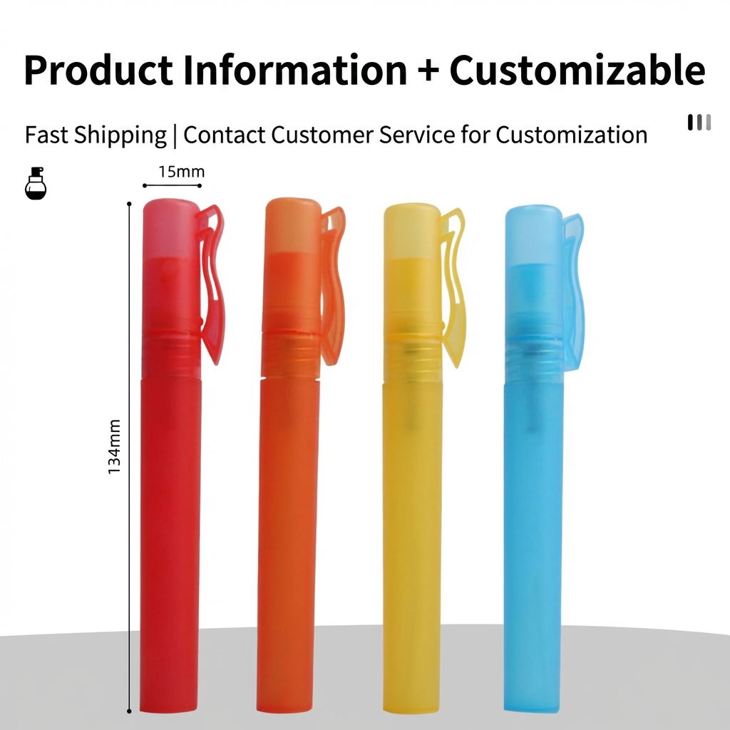 Premium 10ml Pen Type Spray Bottle Mini Refillable Perfume Atomizer Portable Small Empty Fine Mist Container Travel Tool