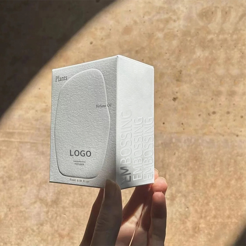 Custom Logo Luxury White Embossing Paper Boxes Perfume Packaging Box with Gold Foil Stamping Matt Lamination Fragrance Gift Case
